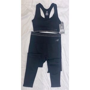 New Balance Black Leggings with Elastic Waistband with bra